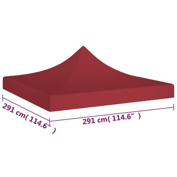 Juhlateltan katto 3x3 m viininpunainen 270 g/m²
