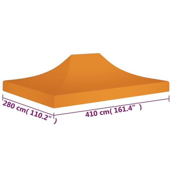 Tak till partytält 4x3 m orange 270 g/m²