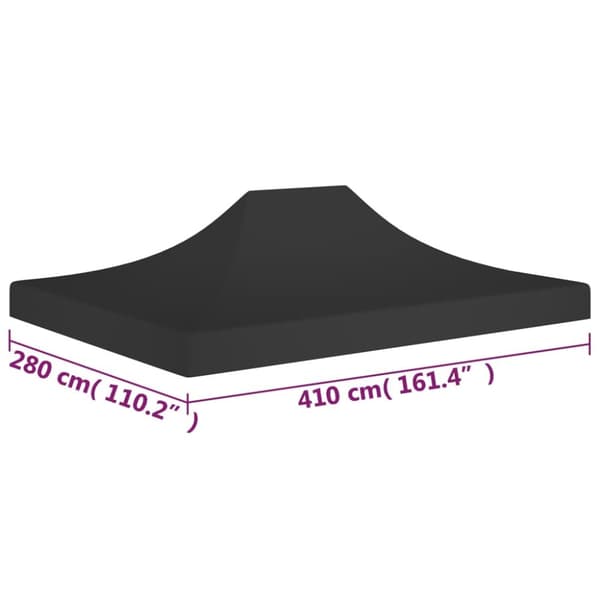 Juhlateltan katto 4x3 m musta 270 g/m²
