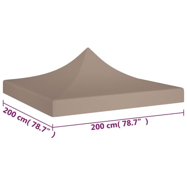 Juhlateltan katto 2x2 m harmaanruskea 270 g/m²