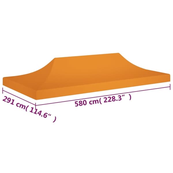 Juhlateltan katto 6x3 m oranssi 270 g/m²