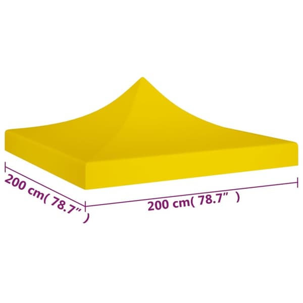 Tak till partytält 2x2 m gul 270 g/m²
