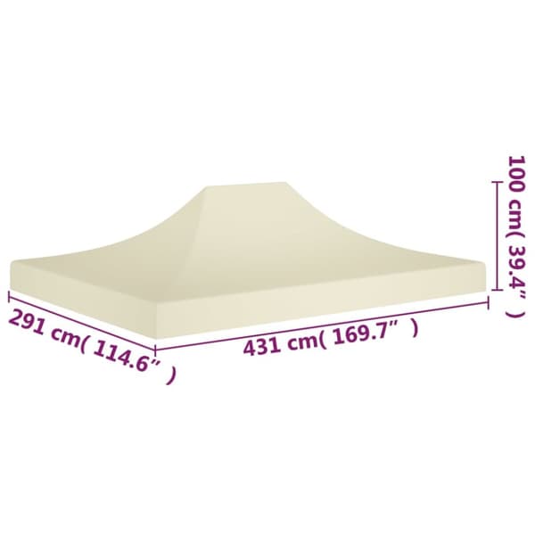 Juhlateltan katto 4,5x3 m kerma 270 g/m²