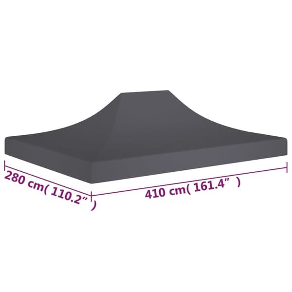 Juhlateltan katto4x3 m antrasiitti 270 g/m²