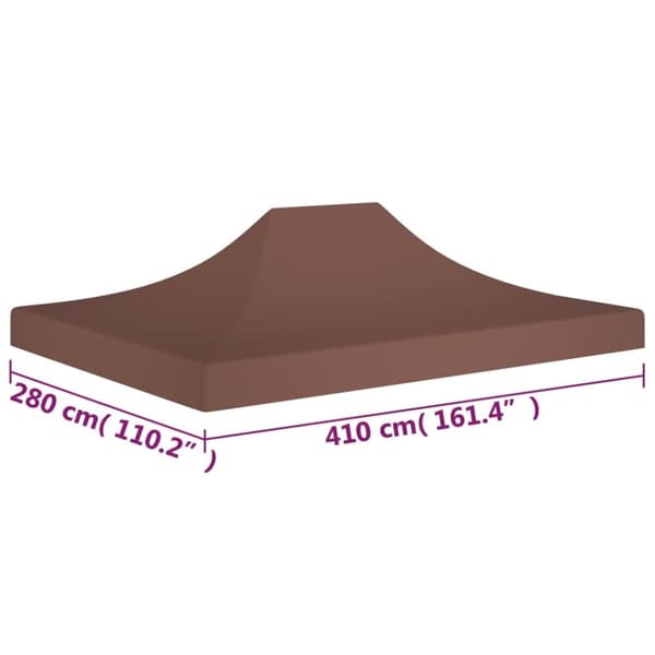 Tak till partytält 4x3 m brun 270 g/m²