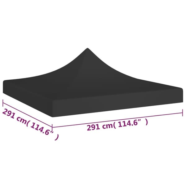 Tak till partytält 3x3 m svart 270 g/m²