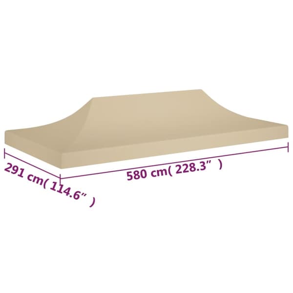 tag til festtelt 6x3 m 270 g/m² beige