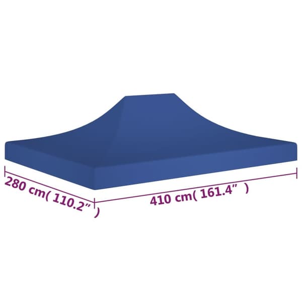Tak till partytält 4x3 m blå 270 g/m²