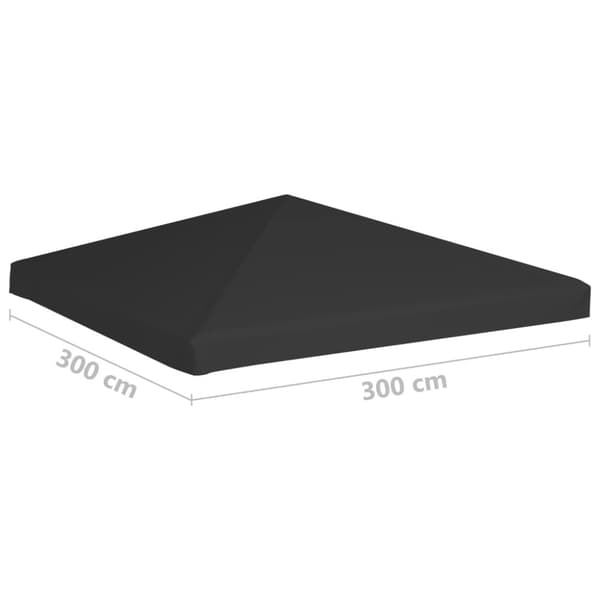 pavillontopdække 3x3 m 270 g/m² sort