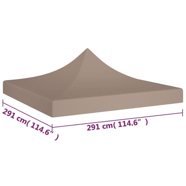 Juhlateltan katto 3x3 m harmaanruskea 270 g/m²