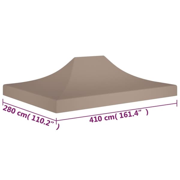 Juhlateltan katto 4x3 m harmaanruskea 270 g/m²