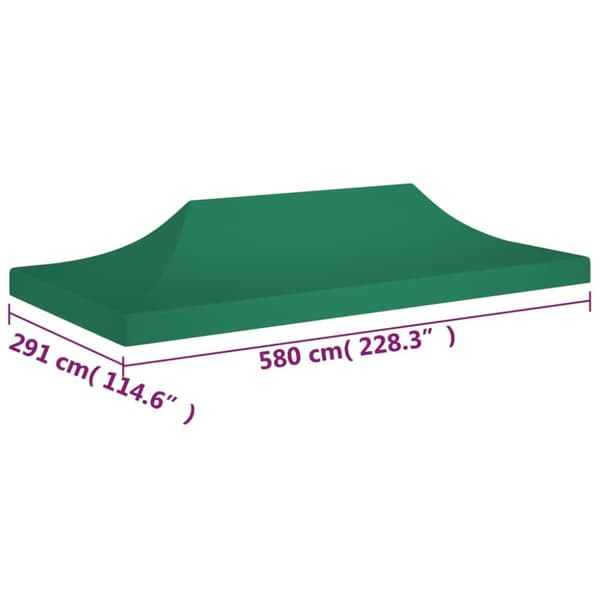 Juhlateltan katto 6x3 m vihreä 270 g/m²