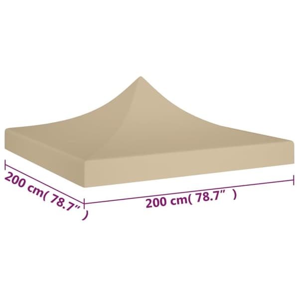 Juhlateltan katto 2x2 m beige 270 g/m²