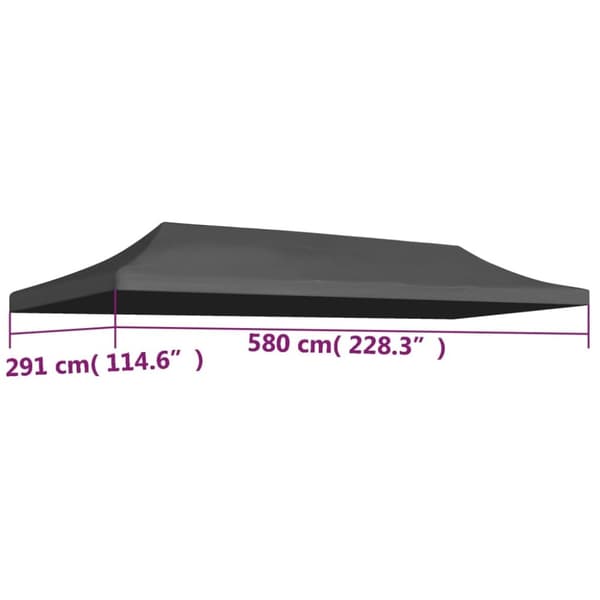Juhlateltan katto 3x6 m antrasiitti