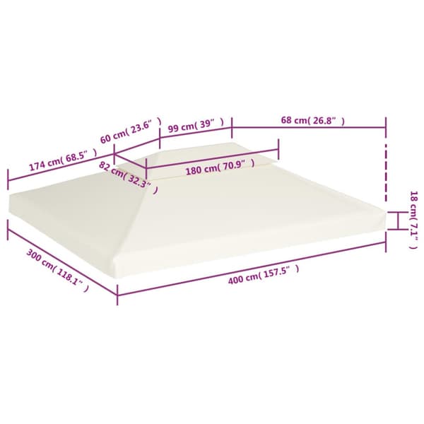 Paviljongtak 310 g/m² 3 x 4 m gräddvit