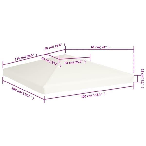 pavillontopdække 310 g/m² 3 x 3 m cremehvid