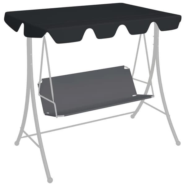 vidaXL Vaihtokatos puutarhakeinuun musta 188/168x145/110 cm -  Katosten & huvimajojen irtokatot
