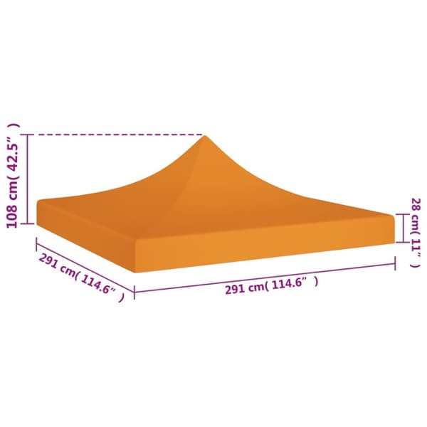 vidaXL Juhlateltan katto 3x3 m oranssi 270 g/m² -  Katosten & huvimajojen irtokatot