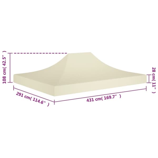 vidaXL Juhlateltan katto 4,5x3 m kerma 270 g/m² -  Katosten & huvimajojen irtokatot