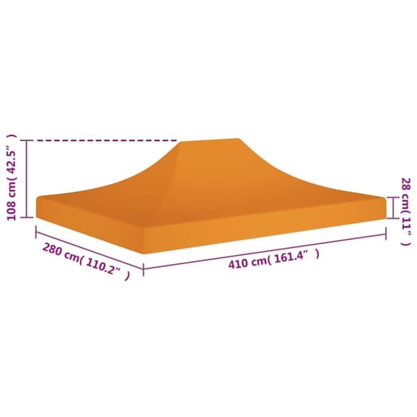 vidaXL Juhlateltan katto 4x3 m oranssi 270 g/m² -  Katosten & huvimajojen irtokatot