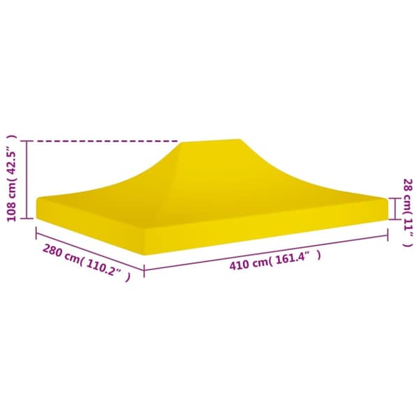 vidaXL Juhlateltan katto 4x3 m keltainen 270 g/m² -  Katosten & huvimajojen irtokatot