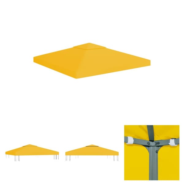 The Living Store pavillontopdække i 2 lag 3x3 m 310 g/m² gul -  Festtelte & havepavilloner – tage
