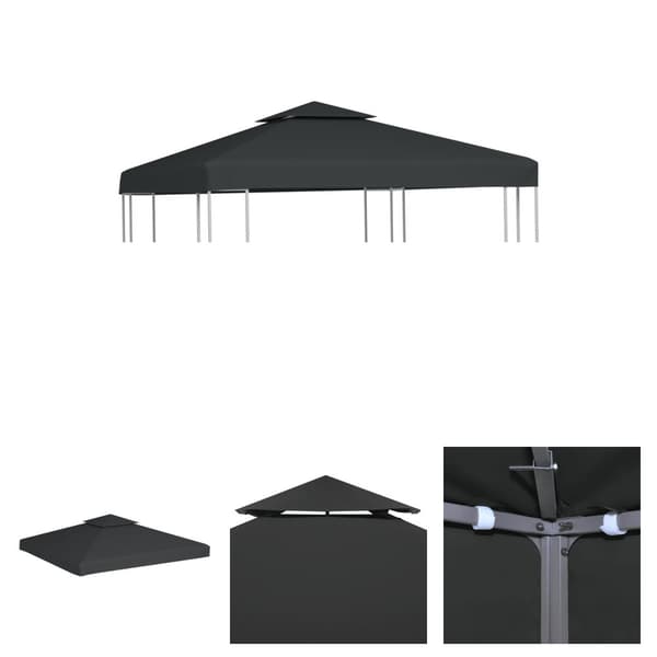 The Living Store baldakin til havepavillon 3x3 m 310 g/m² mørkegrå -  Festtelte & havepavilloner – tage