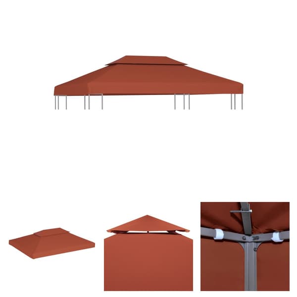 The Living Store pavillontopdække 2 niveauer 4x3 m 310 g/m² terrakotta -  Festtelte & havepavilloner – tage