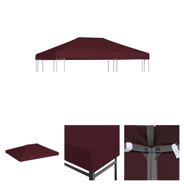 The Living Store Paviljongtak 310 g/m² 3x4 m vinröd -  Tak till partytält & lusthus