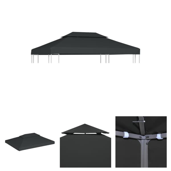 The Living Store Paviljongtak med ventilering 310 g/m² 4x3 m antracit -  Tak till partytält & lusthus