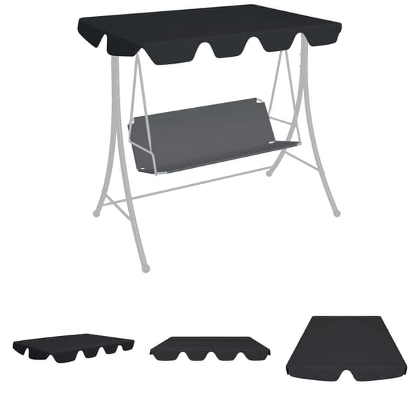 The Living Store baldakin til havegynge 188/168x145/110 cm sort -  Festtelte & havepavilloner – tage