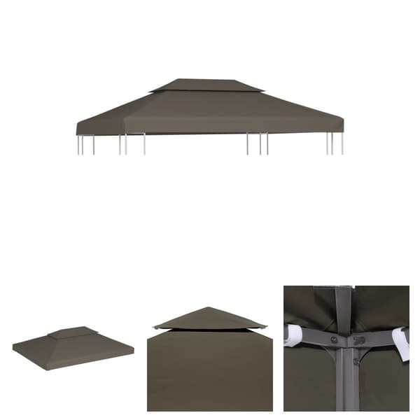 The Living Store pavillontopdække i 2 lag 310 g/m² 4 x 3 m gråbrun -  Festtelte & havepavilloner – tage