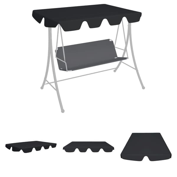 The Living Store baldakin til havegynge 150/130x105/70 cm sort -  Festtelte & havepavilloner – tage