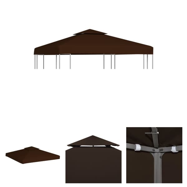 The Living Store pavillontopdække 2 niveauer 3x3 m 310 g/m² brun -  Festtelte & havepavilloner – tage