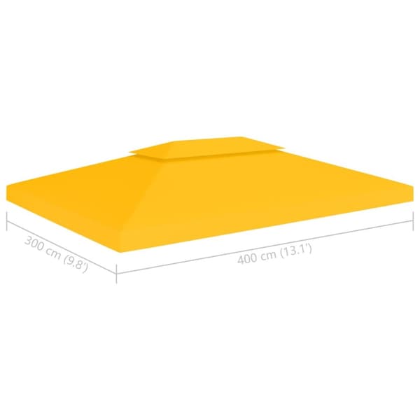 The Living Store Paviljongtak med ventilering 310 g/m² 4x3 m gul -  Tak till partytält & lusthus