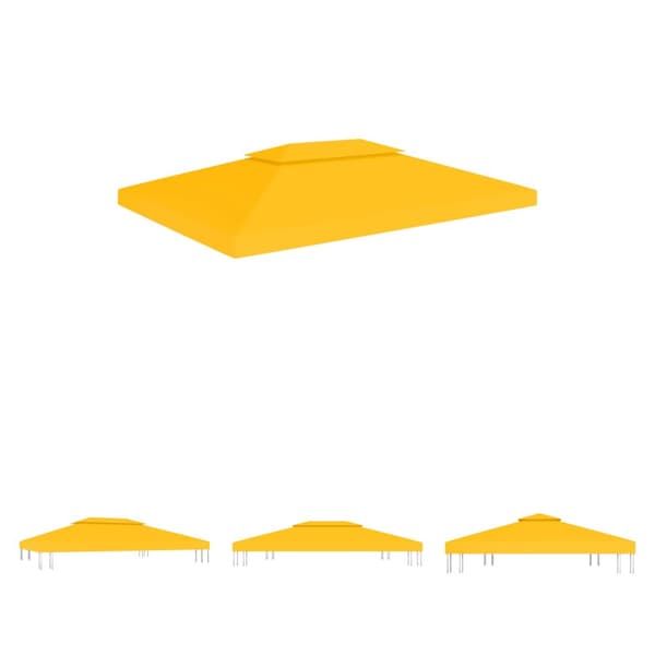 The Living Store Paviljongtak med ventilering 310 g/m² 4x3 m gul -  Tak till partytält & lusthus