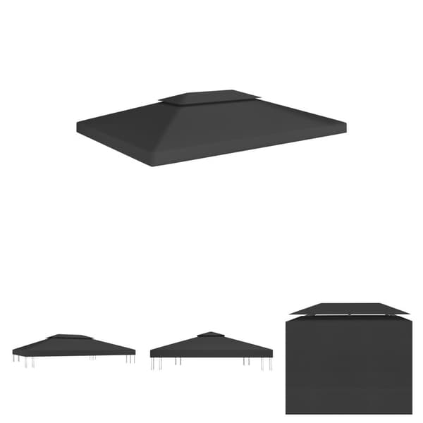 The Living Store Paviljongtak med ventilering 310 g/m² 4x3 m svart -  Tak till partytält & lusthus