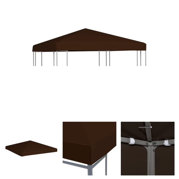 The Living Store pavillontopdække 310 g/m² 3 x 3 m brun -  Festtelte & havepavilloner – tage