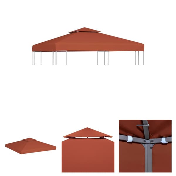 The Living Store Huvimajan katto 2 kerrosta 310 g / m² 3x3 m terrakotta -  Katosten & huvimajojen irtokatot