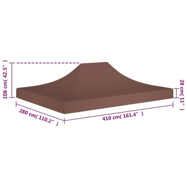 The Living Store Juhlateltan katto 4x3 m ruskea 270 g/m² -  Katosten & huvimajojen irtokatot