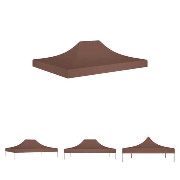 The Living Store Tak till partytält 4x3 m brun 270 g/m² -  Tak till partytält & lusthus