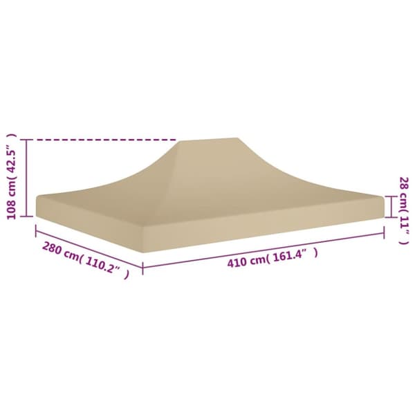 The Living Store Juhlateltan katto 4x3 m beige 270 g/m² -  Katosten & huvimajojen irtokatot