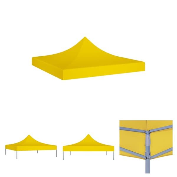 The Living Store Tak till partytält 3x3 m gul 270 g/m² -  Tak till partytält & lusthus