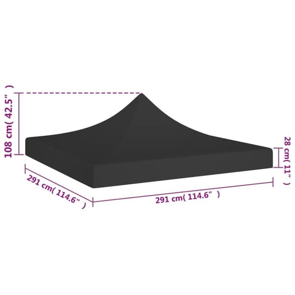 The Living Store Tak till partytält 3x3 m svart 270 g/m² - Tak till partytält & lusthus