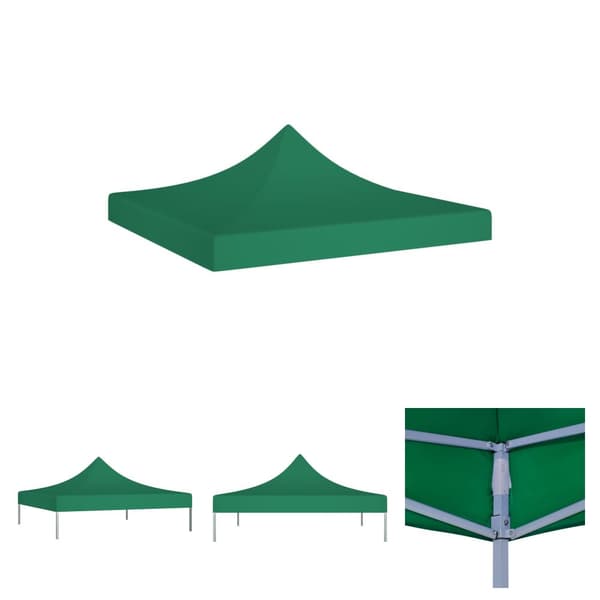 The Living Store Tak till partytält 3x3 m grön 270 g/m² -  Tak till partytält & lusthus