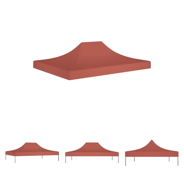 The Living Store Tak till partytält 4x3 m terrakotta 270 g/m² -  Tak till partytält & lusthus