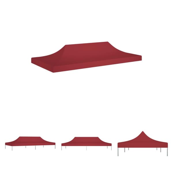 The Living Store Juhlateltan katto 6x3 m viininpunainen 270 g/m² - Katosten & huvimajojen irtokatot