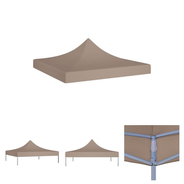 The Living Store tag til festtelt 3x3 m 270 g/m² gråbrun -  Festtelte & havepavilloner – tage