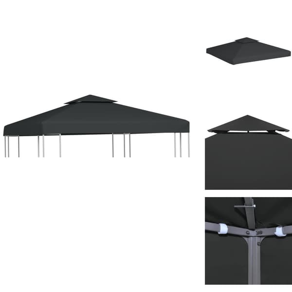 Festtelte & havepavilloner – tage - Living baldakin til havepavillon 3x3 m 310 g/m² mørkegrå