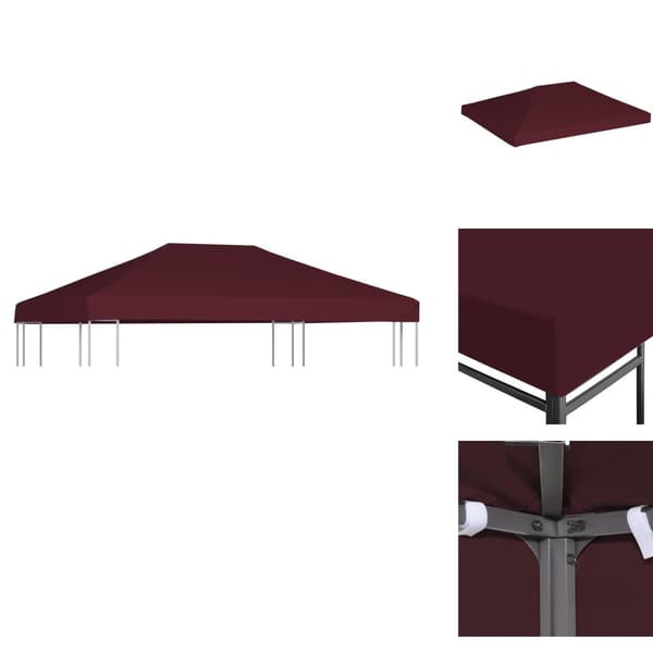 Festtelte & havepavilloner – tage - Living pavillontopdække 310 g/m² 3 x 4 m bordeauxfarvet